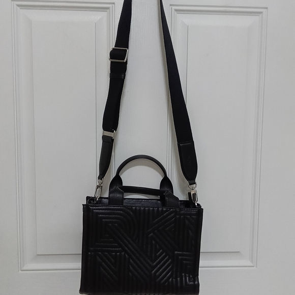 DKNY Black Quilted Logo Tote - Picture 11 of 11